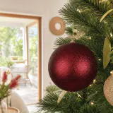 Bola de Natal Glitter Vermelho Cereja (20cm)