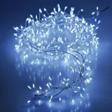 100 LED Luzes de fio prateado operadas por bateria branco frio (1m)