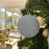 Bola de Natal com contas de prata (20cm)
