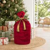 Saco de Papai Noel de Veludo Vermelho Premium (70x50cm)