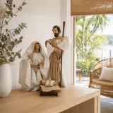 Família de natividade de champanhe de 3 unidades