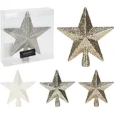 Glitter Estrela Ponteira de árvore sortido (19cm)