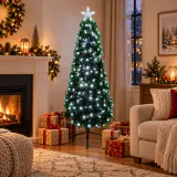 Árvore de fibra óptica Slim com LEDs brancos frios (1.5m)