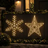 LED Floco de neve de fio estrelado/motivo estrela dourado