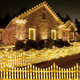 LED Cerca de estacas branca quente 264cm x 28cm Pacote com 8