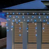 200 luzes solares azuis e brancas de gelo