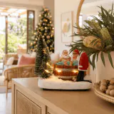 Cena de Papai Noel no banho e na sauna em resina