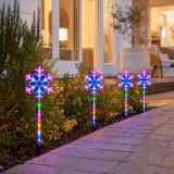 LED 64 luzes de caminho de floco de neve kit com 4 unidades (55cm)