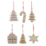 Ornamento de biscoito de açúcar de gengibre sortido