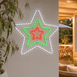 Estrela piscante 3 em 1 LED Neonflex vermelho-verde-branco frio (72cm)