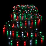 LED 2000 Luzes em cachos Vermelho-Branco-Verde 29m