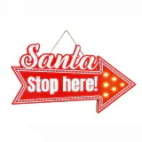 LED Bateria Papai Noel Pare Aqui Sinal de Seta