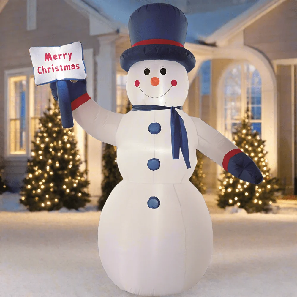Sinal inflável de feliz Natal para boneco de neve (2.4m)